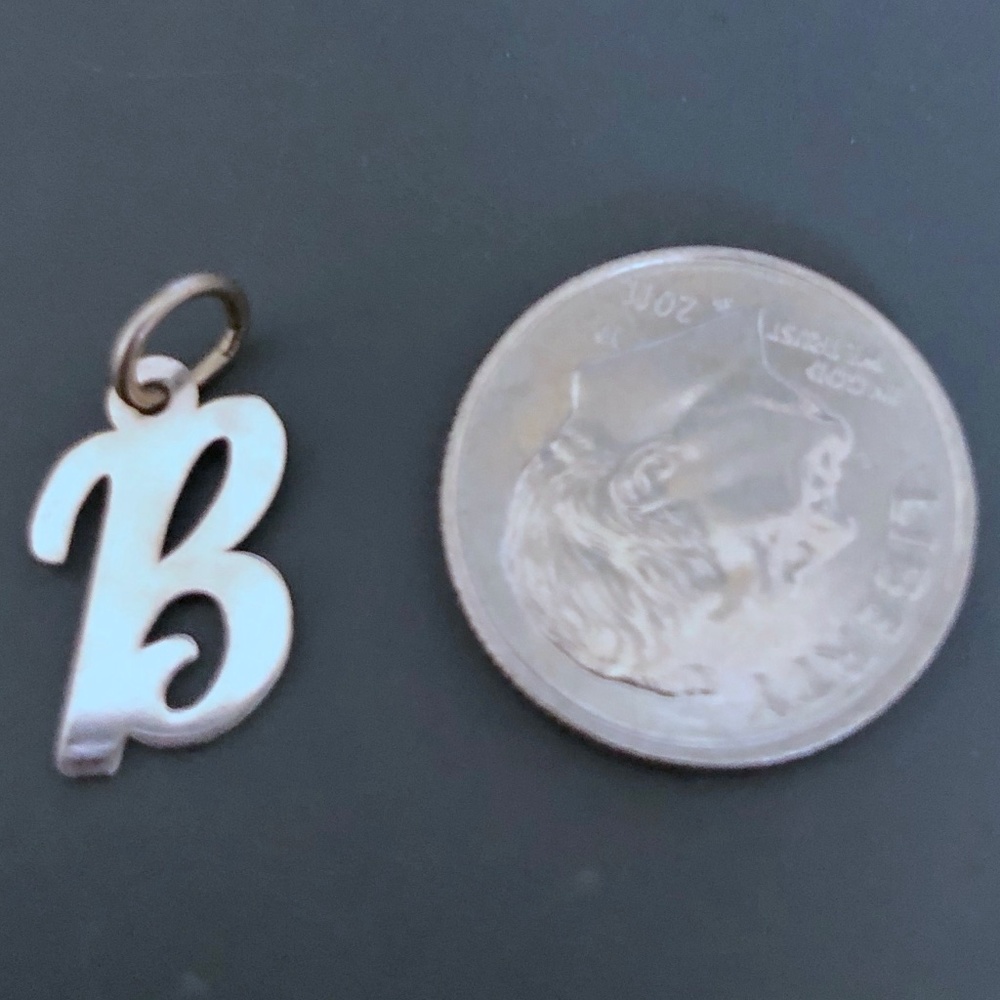 White 14kt Gold Initial B Pendant